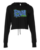 Black and Neon Cropped Long Sleeve Hooded Tee